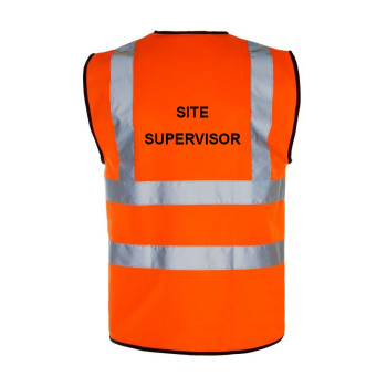 HI-VIS ORANGE 'SITE SUPERVISOR' WAISTCOATS HI-VIS ORANGE 'SITE SUPERVISOR' WAISTCOATS