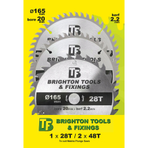 BTF 165 x 20 x 2.2mm CIRCULAR SAW BLADE PACK (2 x 48T, 1 x 28T) BTF 165 x 20 x 2.2mm CIRCULAR SAW BLADE PACK (2 x 48T, 1 x 28T)