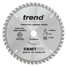 TREND CRAFTPRO 165mm x 15.88Ø x 48T TCT SAW BLADE (CSB/16548TC) TREND CRAFTPRO 165mm x 15.88Ø x 48T TCT SAW BLADE (CSB/16548TC)
