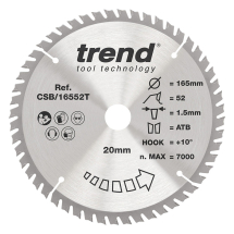 TREND 165mm x 20mm x 52T TCT SAW BLADE (CORDLESS / THIN) TREND 165mm x 20mm x 52T TCT SAW BLADE (CORDLESS / THIN)