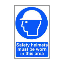 200 X 300mm SAFETY HELMETS MUST BE WORN - PVC
