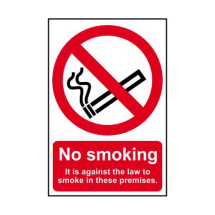 200 x 300mm NO SMOKING IT IS AGAINST THE LAW...PVC