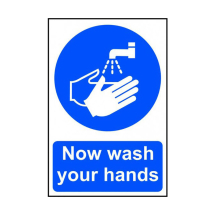 200 x 300mm NOW WASH YOUR HANDS RPVC