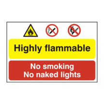 600 x 400mm HIGHLY FLAMMABLE / NO SMOKING OR NAKED LIGHTS PVC