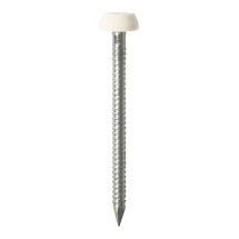 40mm WHITE POLYMER HEADED NAILS (STAINLESS STEEL)